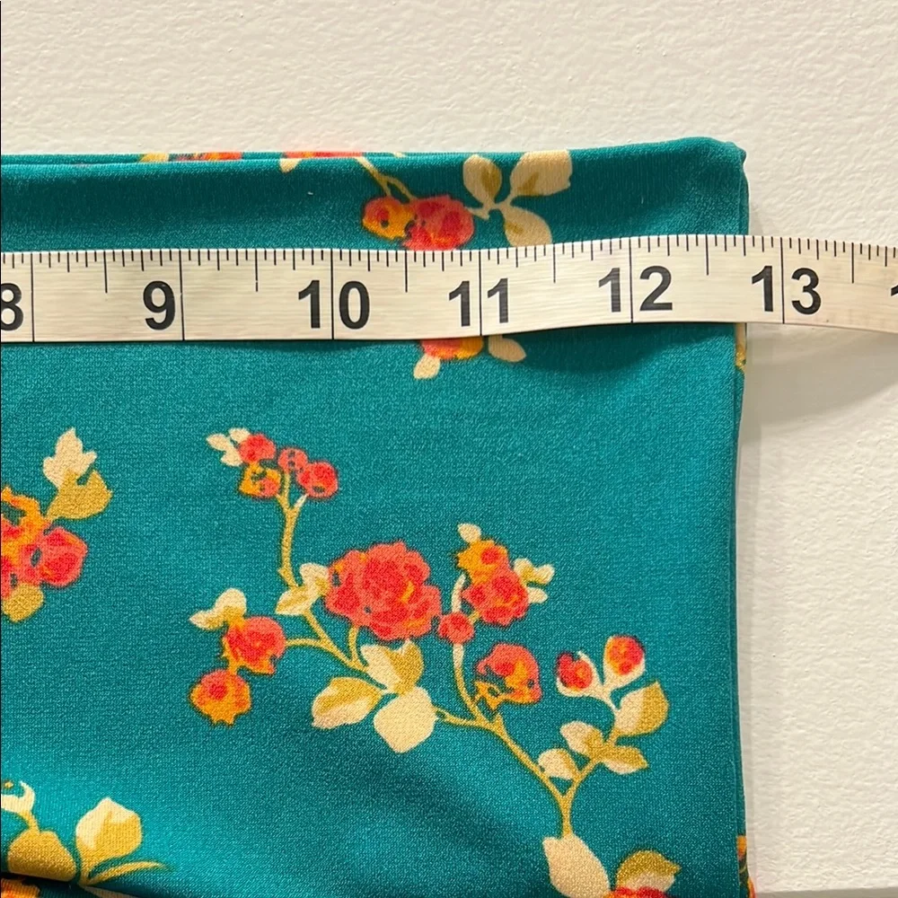 LuLaRoe Green Floral Maxi A-Line Skirt